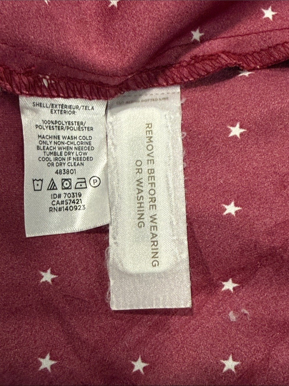 LOFT Women's Maroon Star Print Long Sleeve Wrap Size 4 - Picture 7 of 7